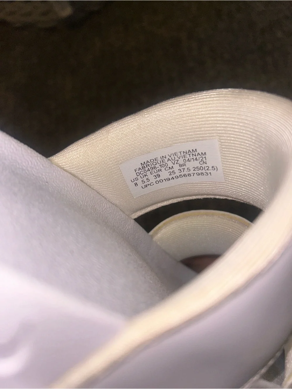 Nike White Slide Sandals with Black Logo - Picture 3 of 3